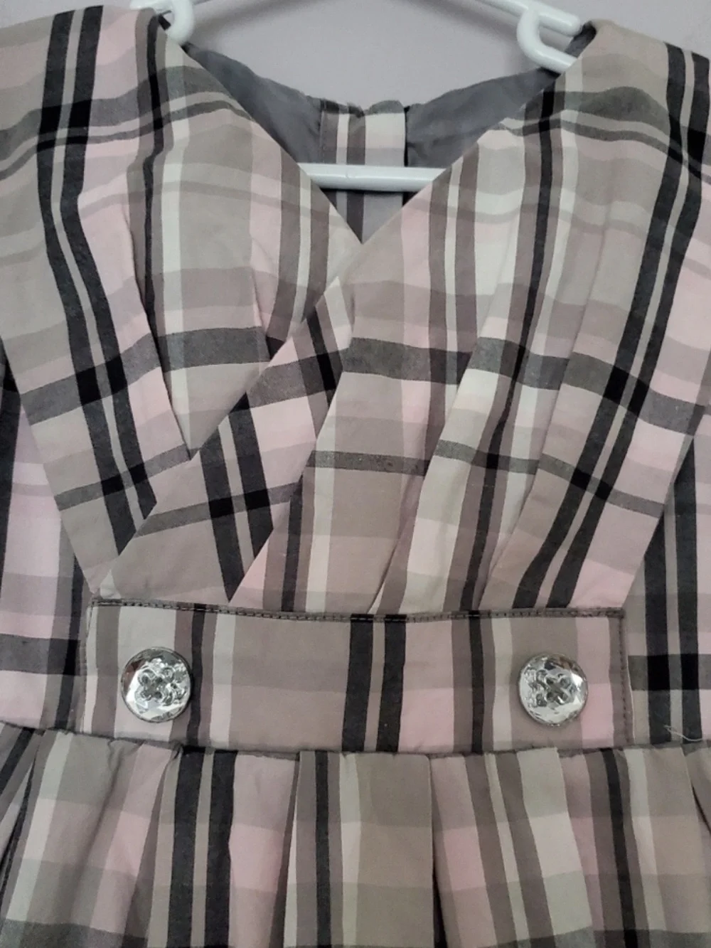 Vintage Gymboree Plaid Holiday Dress Tulle Lined Toddler Girl 100% Cotton Poplin
